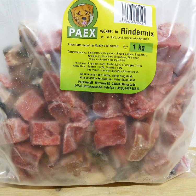 Würfel 1A – Rindermix 1000g - Houndexperts - Tiernahrung Paderborn